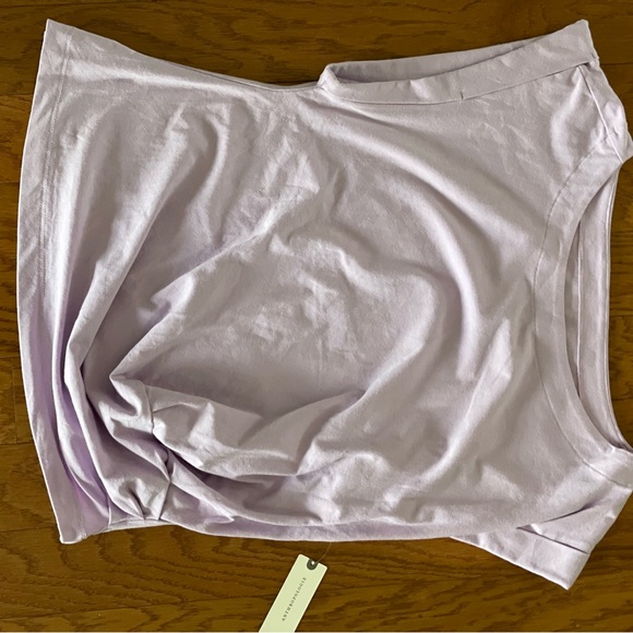 Anthropologie Purple Cap Sleeve Muscle Tee Relaxed Fit - Picture 5 of 5